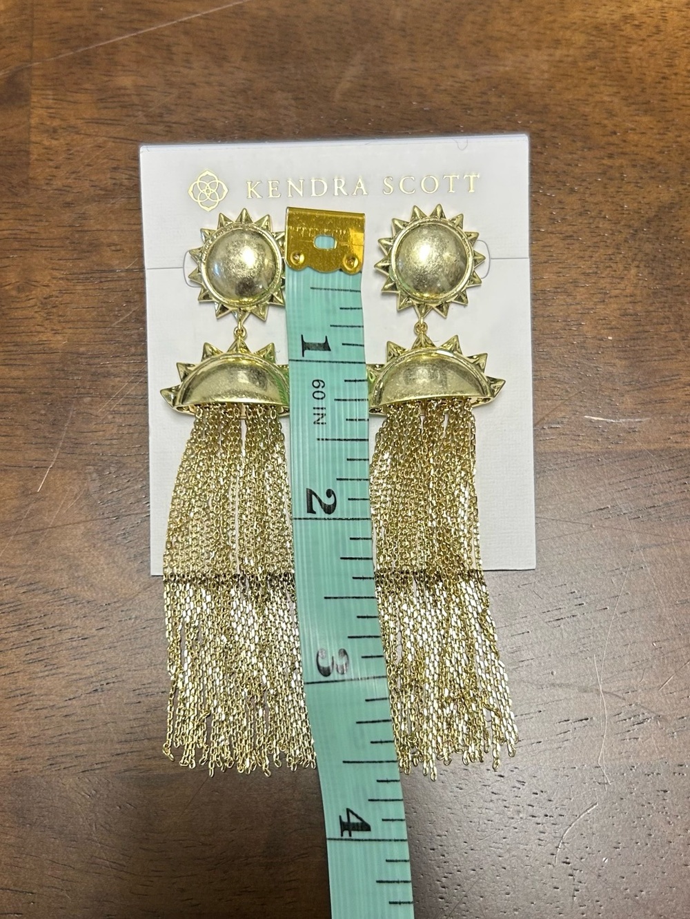 NWT Kendra Scott Sienna Sun Statement Earrings in Gold - Picture 6 of 7